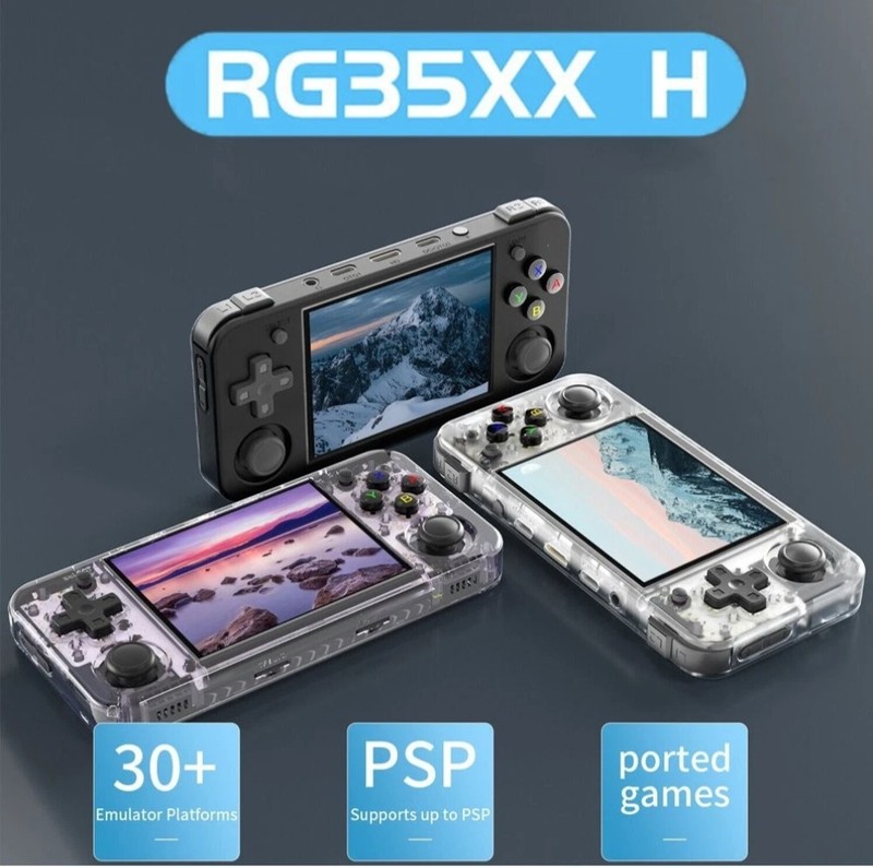 ANBERNIC RG35XX H Retro Handheld Game Console,3.5 Inch upgraded 64GB Card