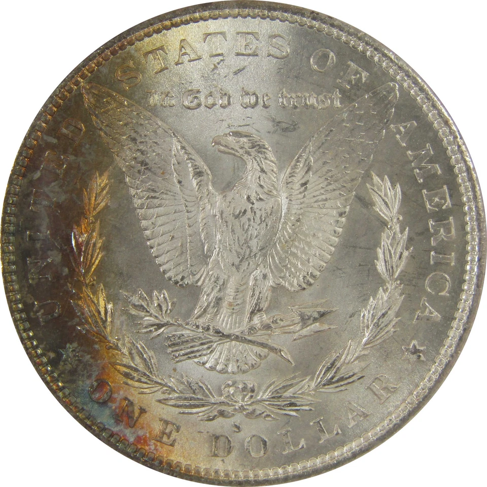 Серебряный Моргановский доллар 1879 S MS 65 NGC тонированный не бывший в обращении SKU:I20082 - Изображение 4 из 4