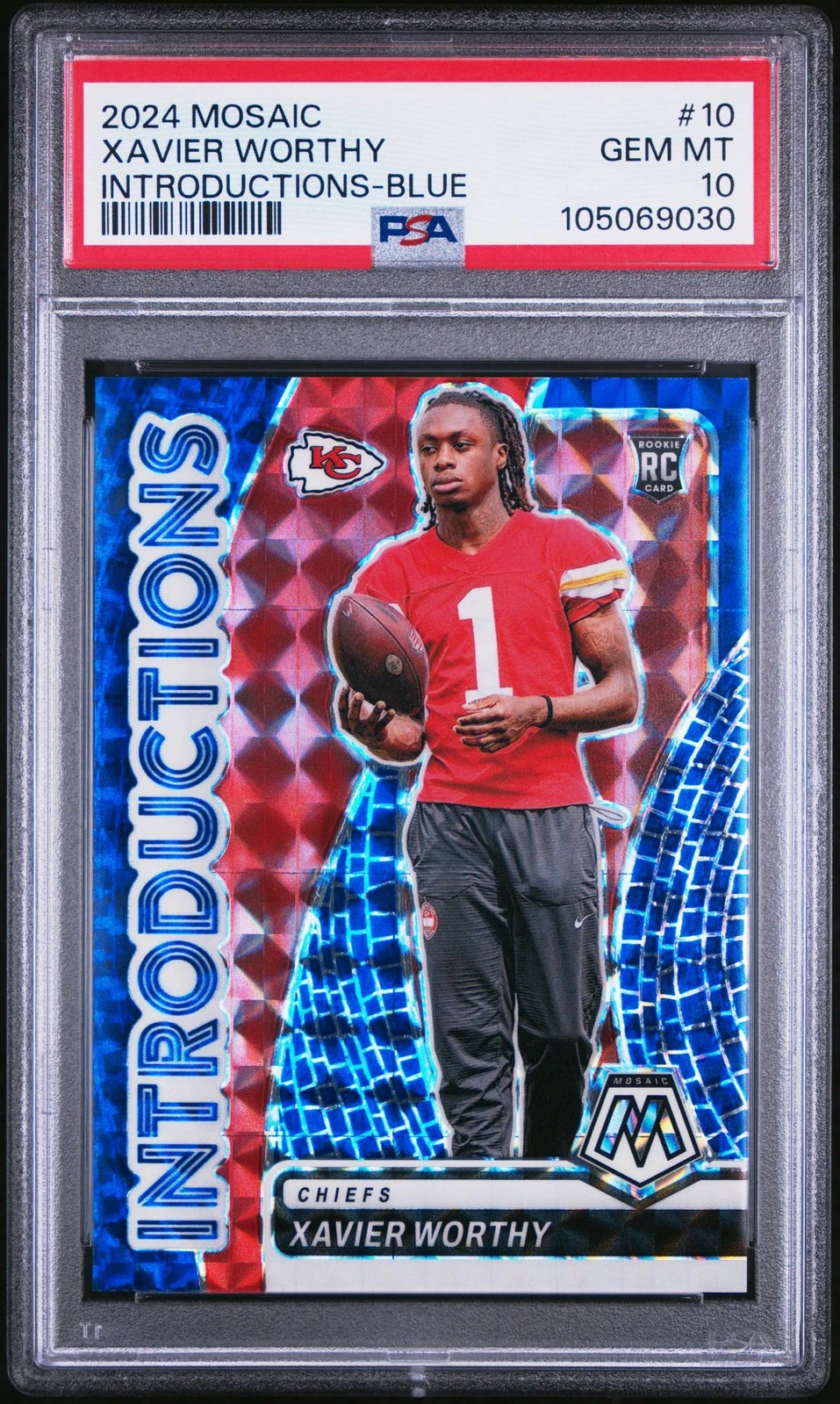 Xavier Worthy Panini Mosaic Introductions #10 Blue