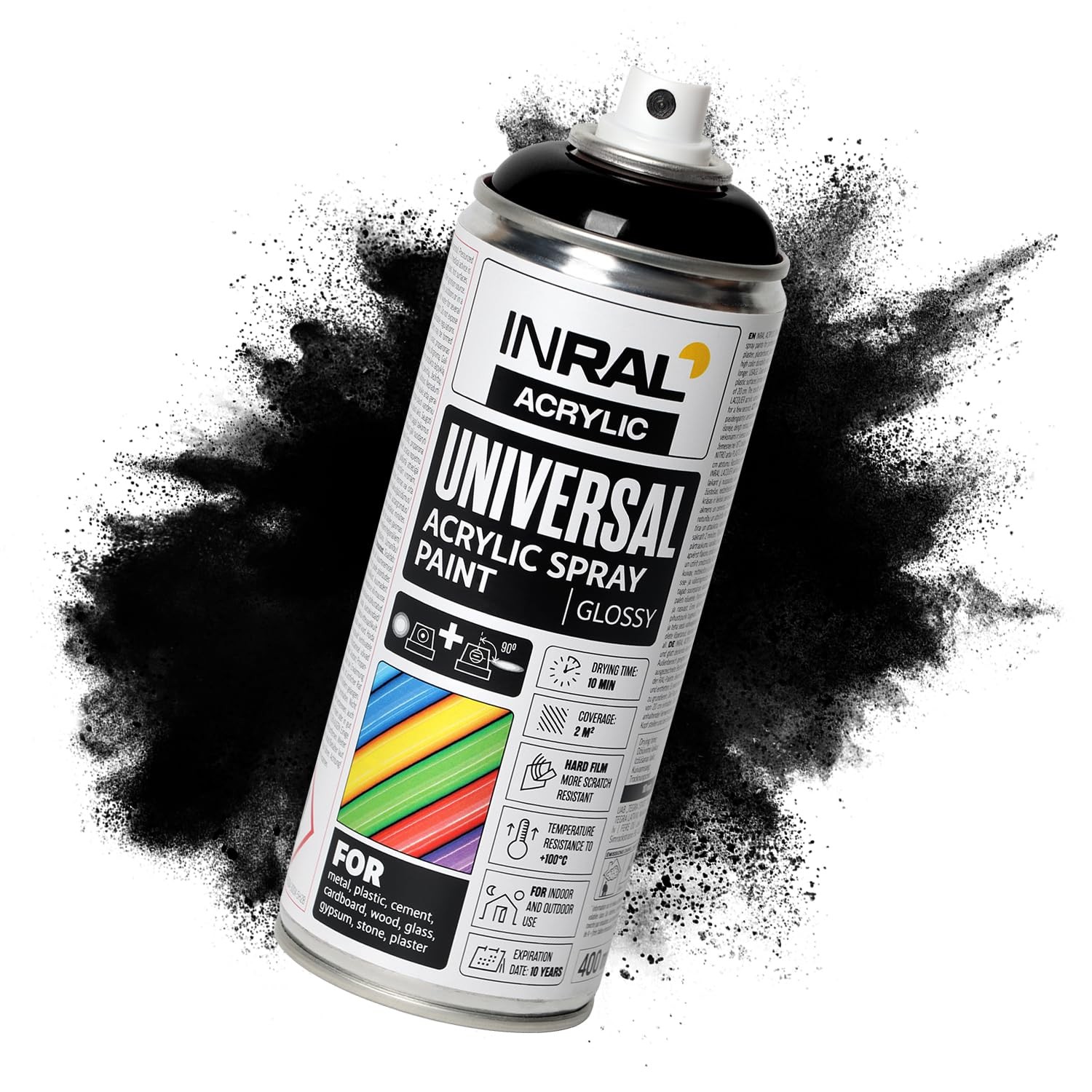Peinture acrylique noire en spray RAL9005 aérosol peinture noire brillante pour rénovation