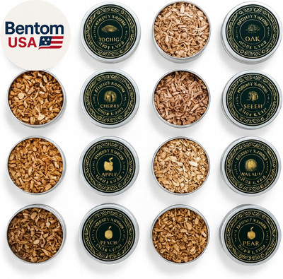 8 Flavor Cocktail Smoker Wood Chips Variety Pack, Natural Refill for Whiskey Smo