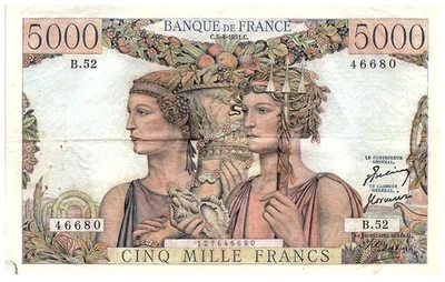 France 5000 Francs Terre et Mer - 05-04-1951 - Série B.52 - F.48.04 - Photo 1/2