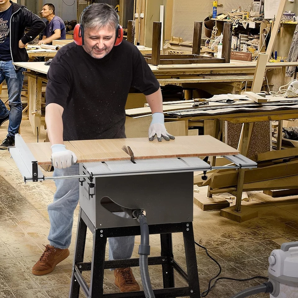 Sierra de mesa de 10 pulgadas 5000 RPM 15 amperios, corte transversal de 90° y capacidad de corte biselado de 45° Foto 2 de 4