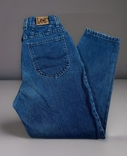 Vintage Lee Riders High Rise Tapered Jeans Women 10 Pet. Blue Denim 24x27 USA