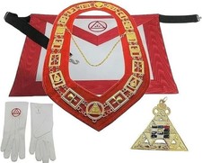 Masonic Regalia Royal Arch Deluxe Style Apron Chain Collar Cuffs and crown