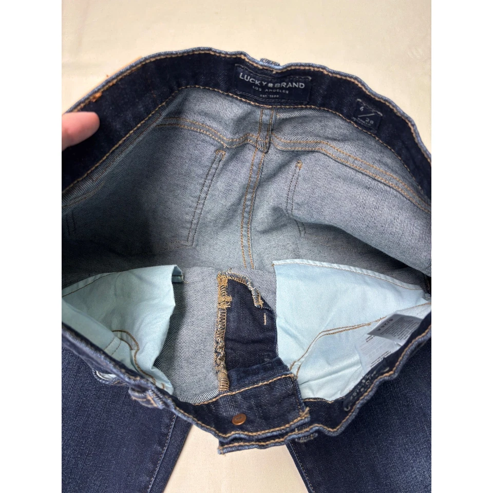 Pantalones de mezclilla para mujer Lucky Brand Sweet tobillo recto lavado oscuro talla 6 28x29 Foto 4 de 4