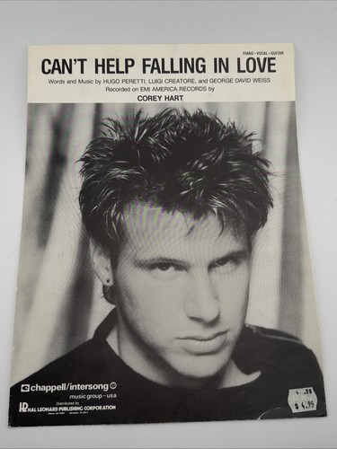 Corey Hart Can't Help Falling In Love (Vintage Sheet Music 1960s)