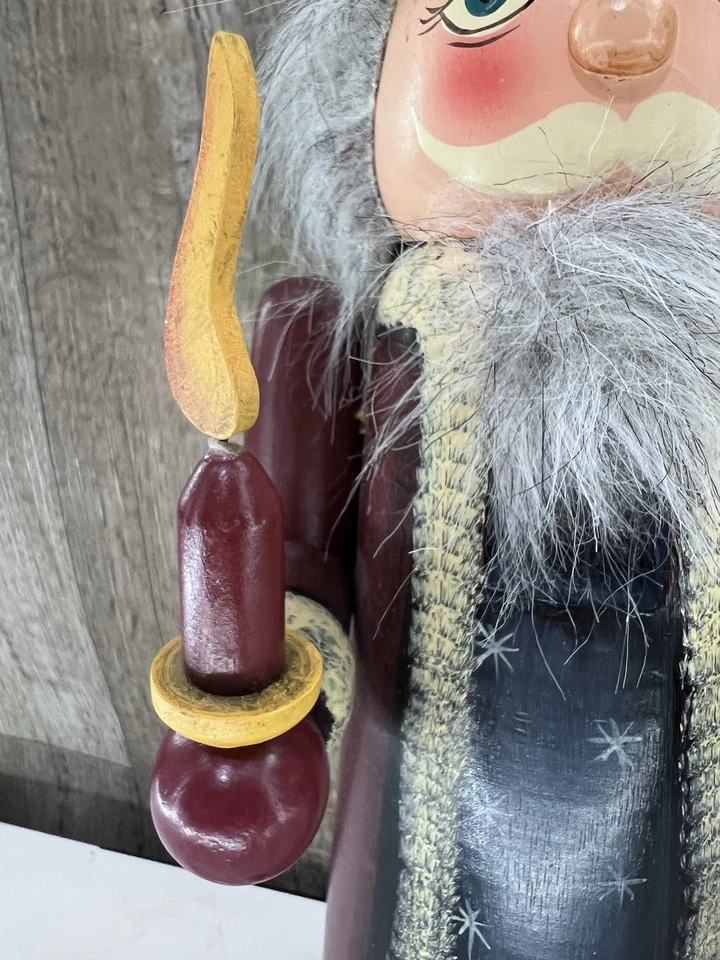 15'' Large Old World Nutcracker Wood Christmas Vintage Candle Teddy Bear Foto 3 de 4