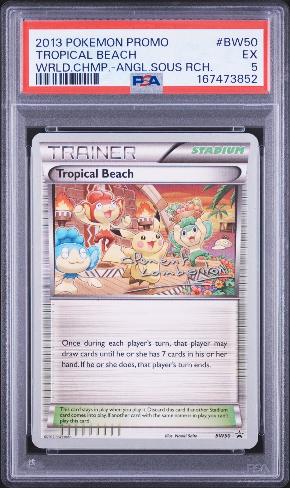 Tropical Beach World Championship BW50 Black Star Promo Graded PSA 5 Pokemon