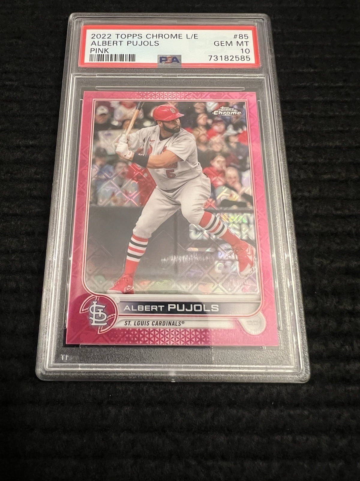 2022 Topps Chrome Logofractor Albert Pujols Pink Refractor /199 PSA 10 Gem Mint  view 4