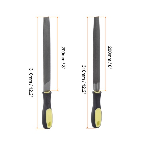 HARFINGTON 3-Pack 8-Inch Half Round Medium Cut Files – Double Cut Teeth, T12 High Carbon Steel With Wood Handle For Metal And Wood Shaping