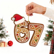 2 Pack 67 Meme Ornament, Funny Christmas Ornaments for Tree Decorations,...