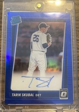 2021 Panini Donruss Optic Tarik Skubal Rated Rookie Blue Auto RC #/75 Tigers