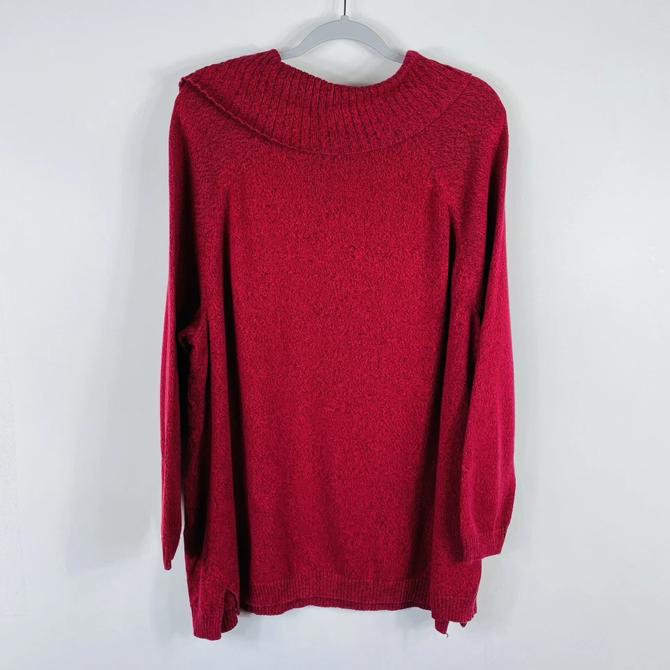 Suéter Pullover Catherines Talla 2X 22 24 Cuello Capucha Rojo 100% Algodón Foto 2 de 4