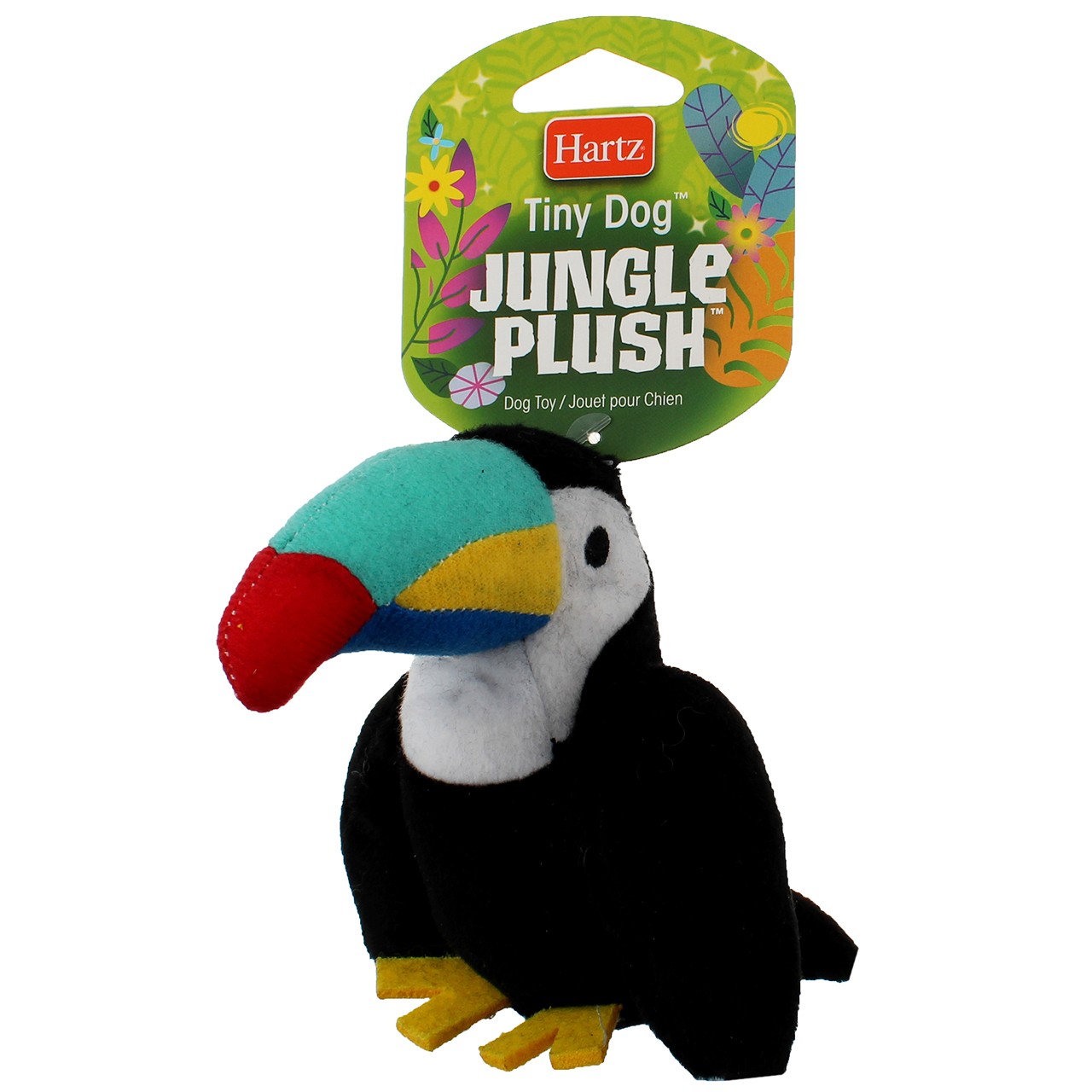 6 Pack Hartz Tiny Dog Jungle Plush Dog Toy, Assorted