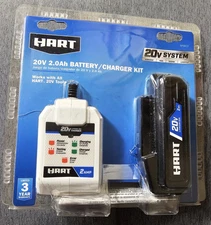 Hart 20V 2.0Ah Lithium Ion Battery / Fast Charger Kit System HPSK11 NEW SEALED!