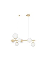 Nova Luce Odillia Pendelleuchte Gold Weiß HöHenverstellbar Dimmbar 7X G9