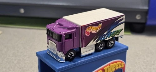 Hot Wheels Hiway Hauler Delivery Truck 1991 Purple 1:64 No. 238 Semi Box 3” Toy