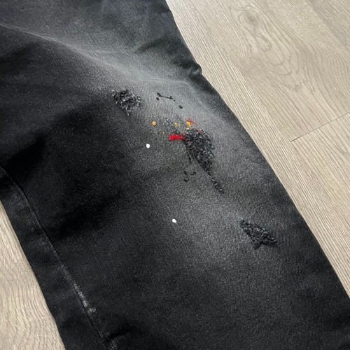 Diesel W31 Paint Splatter Effect Denim Jeans Kids 14Y Women W30 Also Tapered Leg - Picture 2 of 10