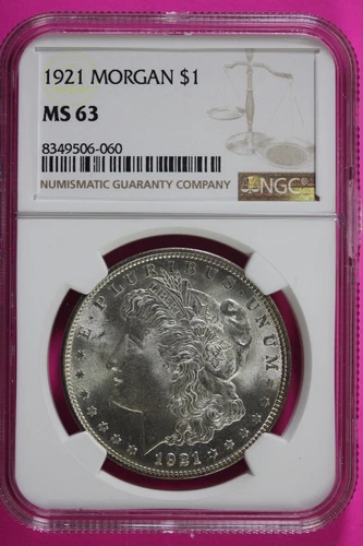 1921 P MS 63 Liberty Morgan Silver Dollar NGC Certified Graded Authentic 665