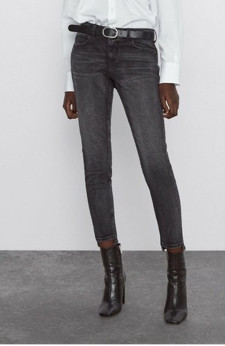 Zara Womens Washed Black Skinny Stretch 
