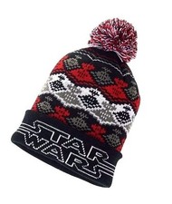 Disney Star Wars Cuffed Beanie Hat w Pom Pom Youth Unisex OS NWT Red Black