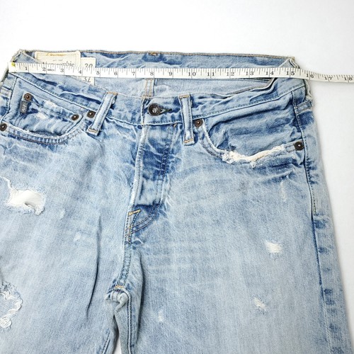 Abercrombie & Fitch Mens 30x32 Distressed Blue Jeans A&F Kilburn Low Rise Boot - Picture 11 of 17