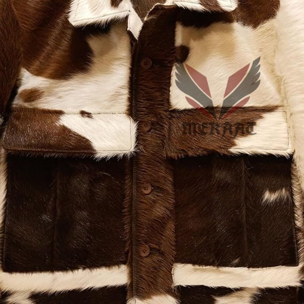 PONY Giacca uomo in pelle di mucca con capelli autentica pelle di cavallo cappotto stile western