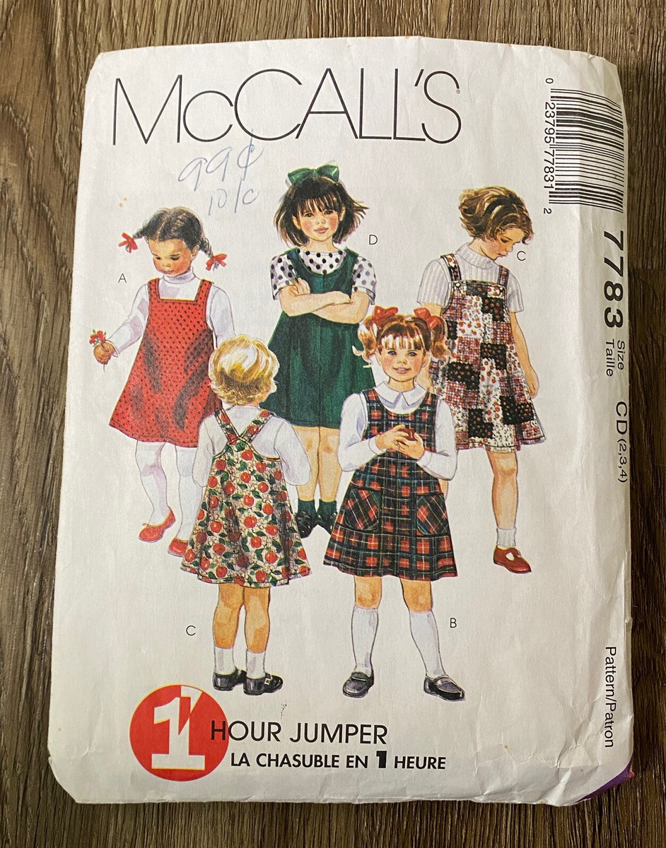 90s Girls Dress A-Line Jumper Sizes 2-3-4 McCall's 7783 | eBay