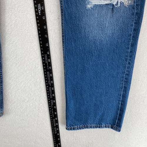 Aeropostale 90's Baggy Jeans Women's 2 Relaxed Medium Wash Blue Denim Distressed - Picture 10 of 14