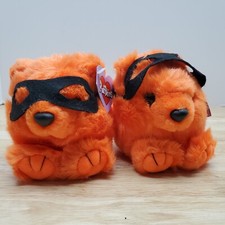 TWO Limited Edit Vintage 1999 Puffkins Plush TRICK Orange Halloween New w/ Tags