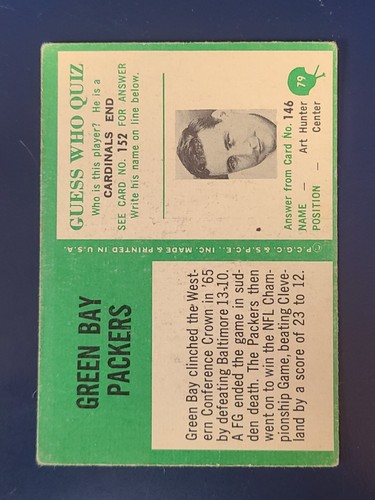 1966 Philadelphia Fußballkarten vervollständigen Ihr Set Sie wählen #1 - 104 - Bild 155 von 205