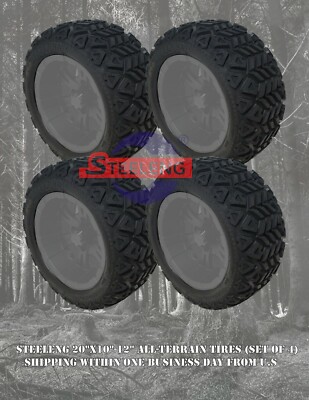 STEELENG GOLF CART 20''x10''-12'' DOT RATED ALL-TERRAIN TIRES (SET OF 4) 