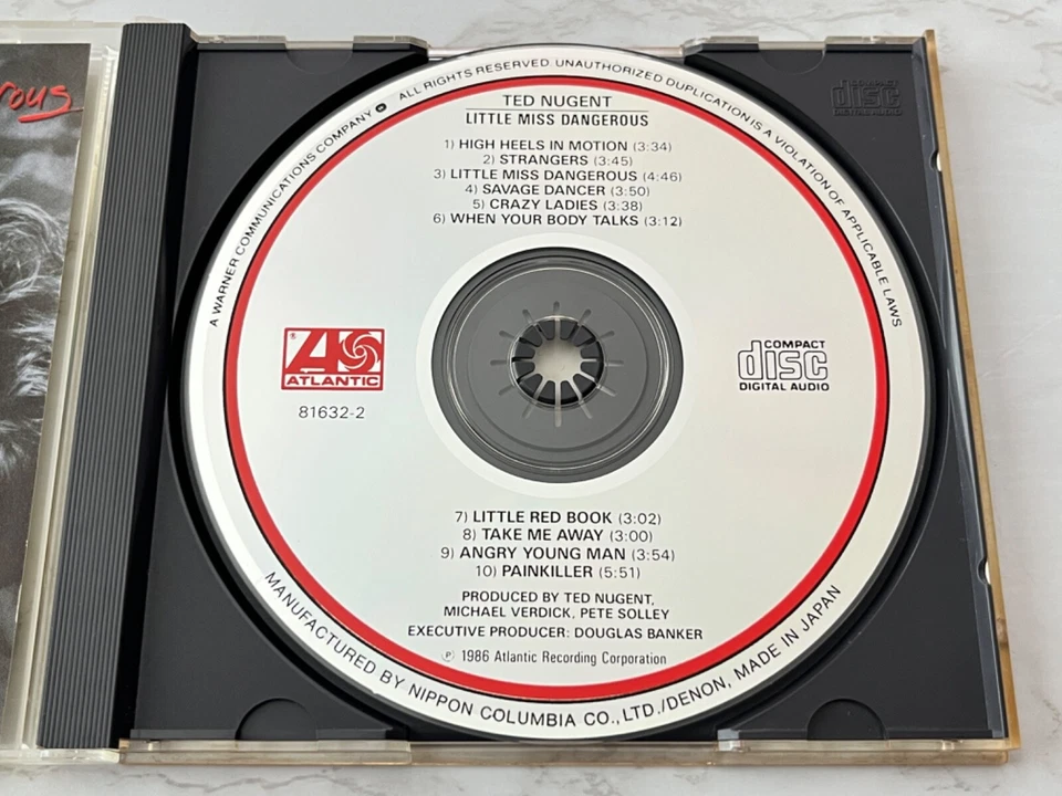 Ted Nugent Little Miss Dangerous CD MADE IN JAPAN BY NIPPON Atlantic 7 81632-2 Foto 2 de 4