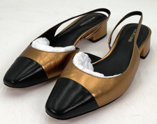 Veronica Beard Cecile Women's Size 9 Black/Gold Slingback Pumps
