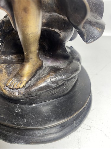 Vintage Bronze Sculpture Aries Lady Studio Art Statue Signed 13” 1999 - Picture 7 of 9