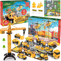 Eucoco Adventskalender Auto Bagger Kran Baustelle Metall Spielzeug Kinder Ab 3