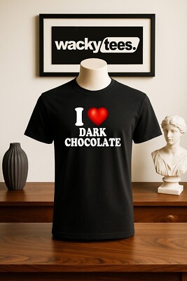 I Love Dark Chocolate I Heart Funny Adult Humor Graphic Tee Shirt