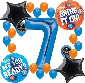 Nerf Party Supplies Birthday Balloon Decorations Bundle For
