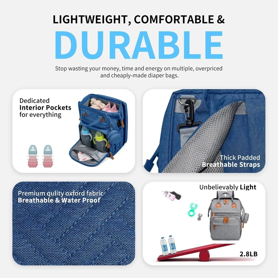 Diaper Bag Backpack, Large Baby Diaper Bags for Boys Girls, Baby Bag with USB - Image 3 of 4