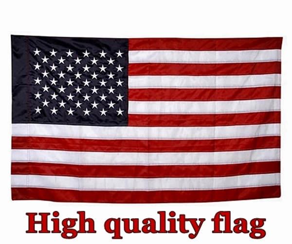 NEW AMERICAN FLAG w/ Sleeve 3' x 5' GOOD QUALITY 50 Embroidered