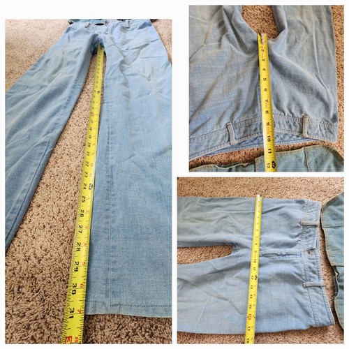 Conjunto de camisa vaquera y jeans campana cuello puntiagudo de mezclilla boho vintage años 70 para mujer M - Imagen 5 de 12