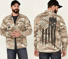 Howitzer Style Men's Button Down Flannel Armory CAMO Print Military Grunt