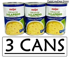 3 CANS - Meijer Cream of Jalapeno Condensed Soup 10.5 oz (Total 31.5 oz)