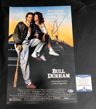 KEVIN COSTNER SUSAN SARANDON SIGNED AUTO 12x18 BULL DURHAM MOVIE POSTER BECKETT