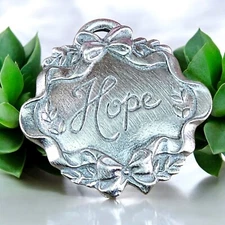 VTG Longaberger Basket Horizon of Hope Basket Tie On Hope Accessory Pewter USA