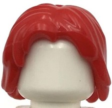 Lego New Red Minifigure Hair Mid-Length Tousled w/ Center Part Part