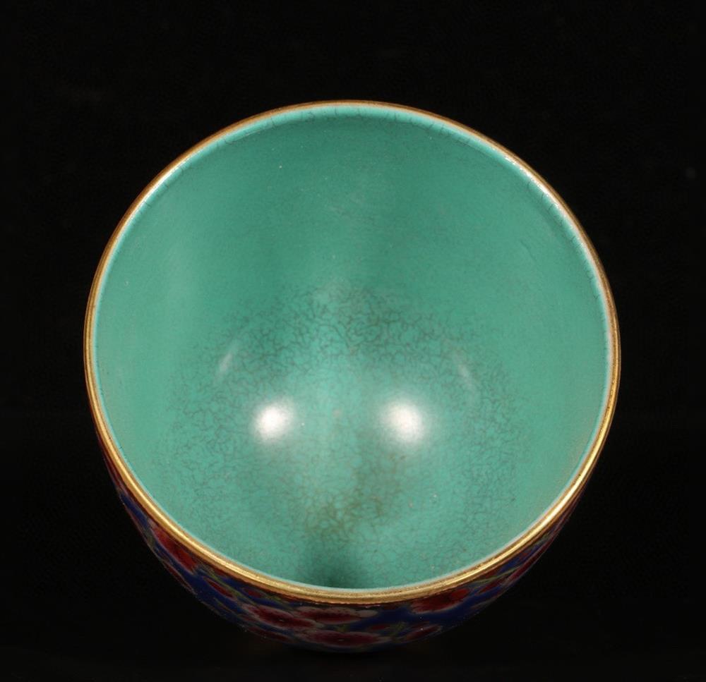 Pair Yongzheng Signed Old Chinese Colour Enamel Cup W/flower N1473