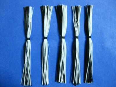 5 Black/White 5-9192 silicone skirt replacement material Tabs Spinner bait jig