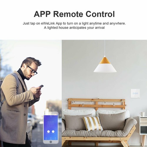 SONOFF T2 T3UK WIFI Smart Wall Switch Galss Panle Touch APP/433RF Remote Control - Picture 10 of 18